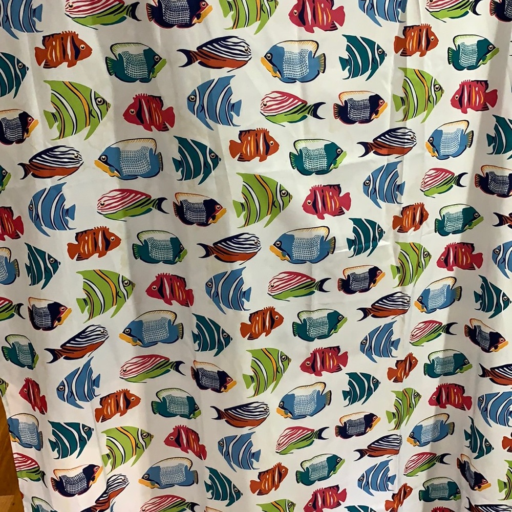 Fish shower curtain and fish curtain holders